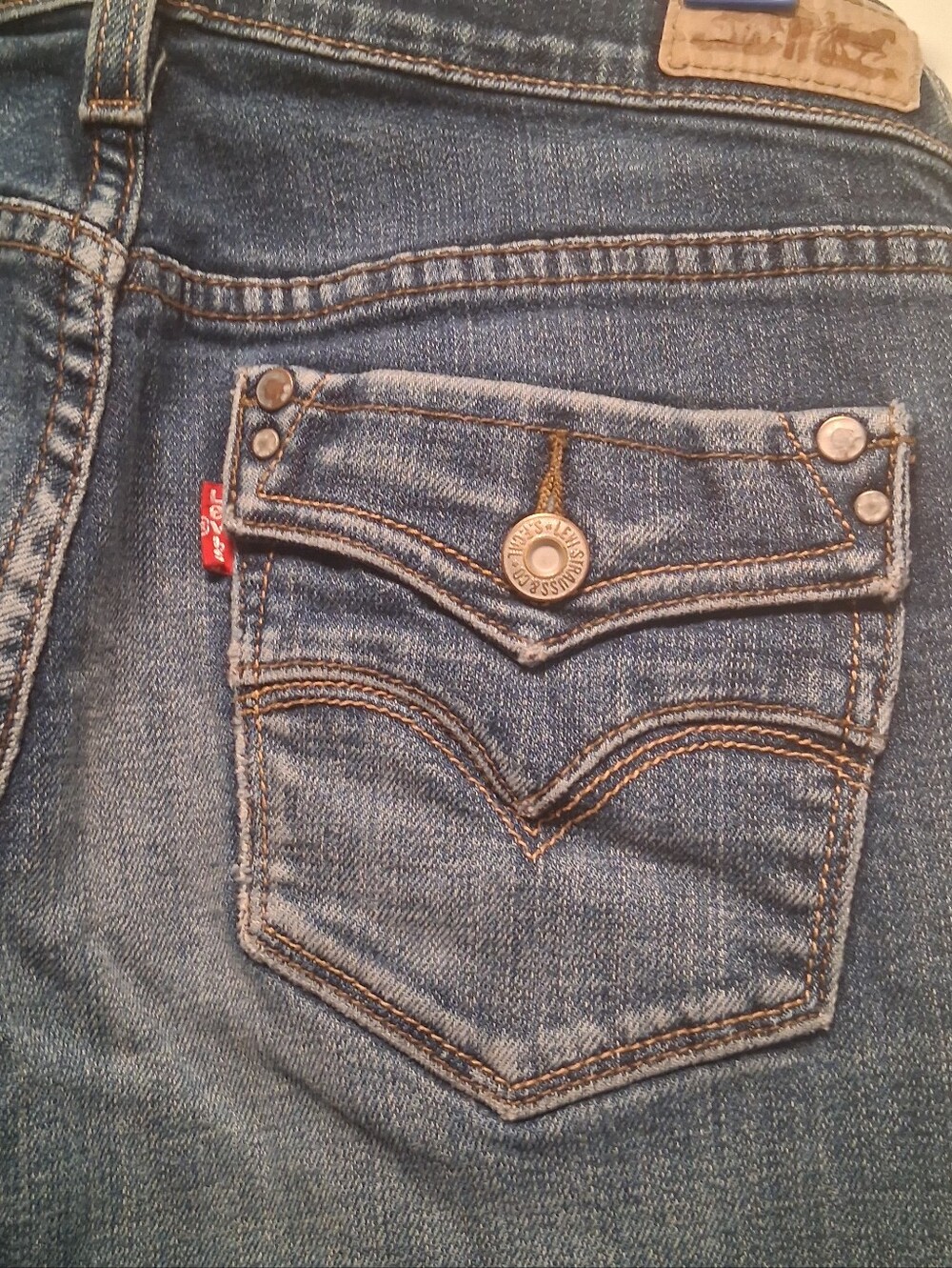 Classic Women's Levis 505 Straight Leg Blue Denim Jeans - Picture 7 of 8